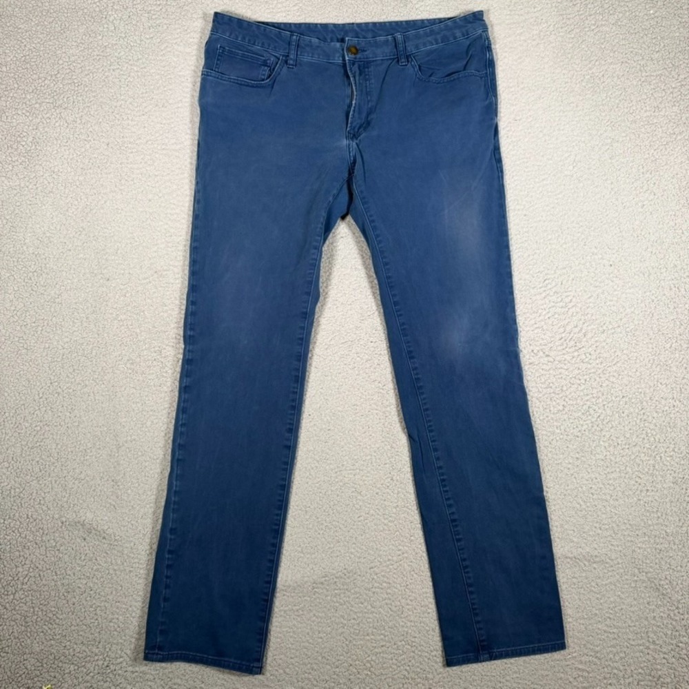 Uniqlo Jeans Mens 34x32 Blue Slim Fit Denim 5 Pocket Casual Preppy Workwear